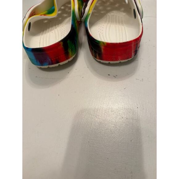 Crocs Classic Adult Rainbow Tye Dye Clogs Sandals Women Size 9 Men Size 7 - Picture 2 of 7